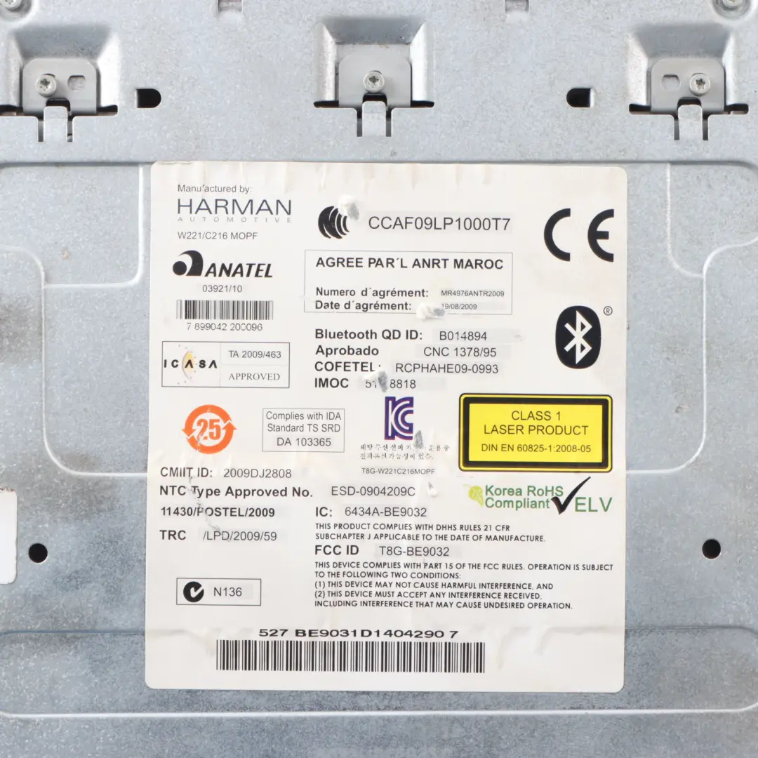 Mercedes W221 Comand 6-Changer CD Radio Head Unit DVD Navi - SKU A2219004704-1 - Part number A2219004704