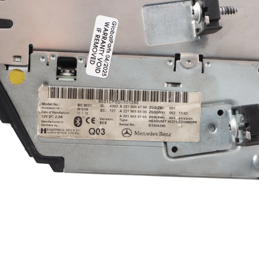 Comand 6-Changer CD Radio Head Unit DVD Navi to Mercedes W221 with Part number A2219004704 Mercedes W221 Comand 6-Changer CD Radio Head Unit DVD Navi - SKU A2219004704-1 - Part number A2219004704