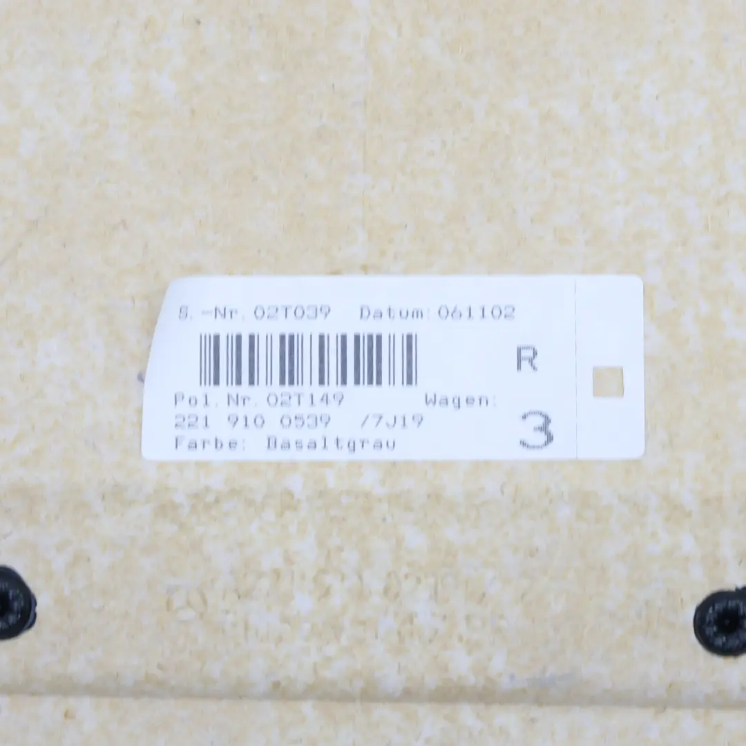 Mercedes W221 Vordersitz Rückenlehne Rückwand Links Rechts - SKU A2219101339 - Teilenummer A2219101339