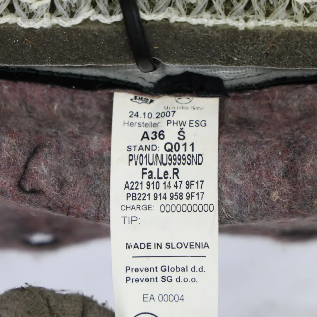 Oparcie Fotela Klimatyzowane Grzane Przód Lewo do Mercedes W221 o numerze A2219101347 Mercedes W221 Oparcie Fotela Klimatyzowane Grzane Przód Lewo - SKU A2219101347-2 - Numer Części A2219101347