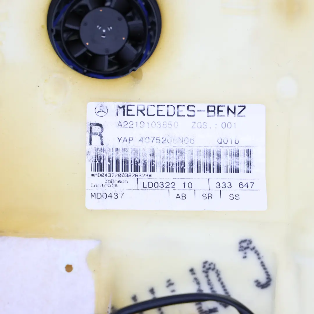 Mercedes W221 Front Lower Base Seat Heated Climatised Left N/S - SKU A2219105546 - Part number A2219105546