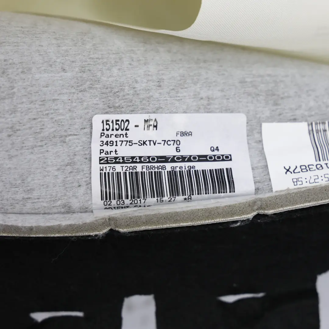  Vordersitz Rückenlehne Mercedes W117 W176 Rechts Beheizt Kunstleder Grau - SKU A2469105802-7 - Teilenummer A2469105802
