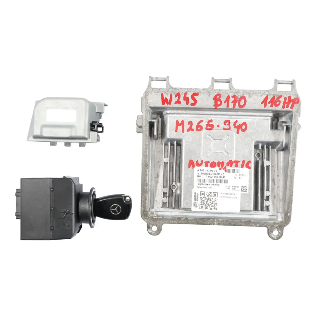 M266.940 116HP Unidad Control Motor Set para Mercedes W169 W245 B170 con número de pieza A2661539679 Mercedes W169 W245 B170 M266.940 116HP Unidad Control Motor Set - SKU A2661539679-1 - Número de pieza A2661539679