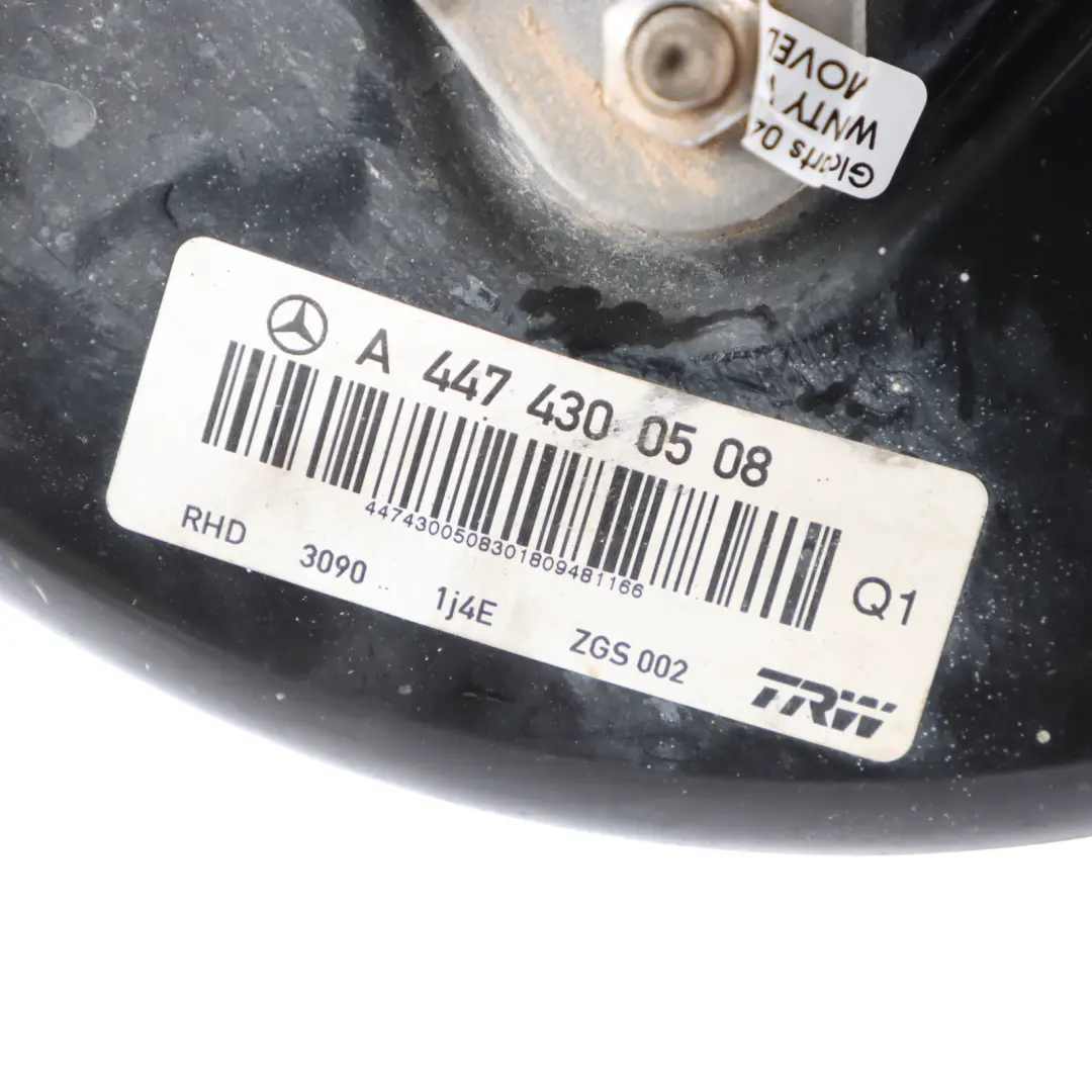 Brake Servo Booster Master Cylinder Braking Unit to Mercedes Vito W447 with Part number A4474300508 Mercedes Vito W447 Brake Servo Booster Master Cylinder Braking Unit - SKU RHD-A4474300508 - Part number A4474300508