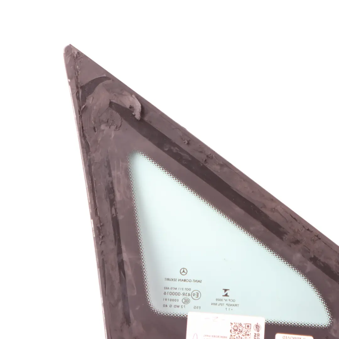 Front Left N/S Quarter Window Glass AS2 to Mercedes Vito Viano W447 with Part number A4476730305 Mercedes Vito Viano W447 Front Left N/S Quarter Window Glass AS2 - SKU A4476730305-1 - Part number A4476730305
