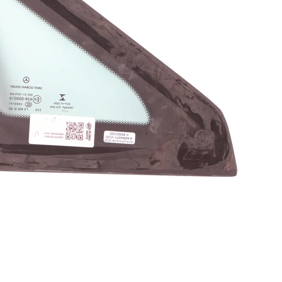 Front Left N/S Quarter Window Glass AS2 to Mercedes Vito Viano W447 with Part number A4476730305 Mercedes Vito Viano W447 Front Left N/S Quarter Window Glass AS2 - SKU A4476730305-1 - Part number A4476730305