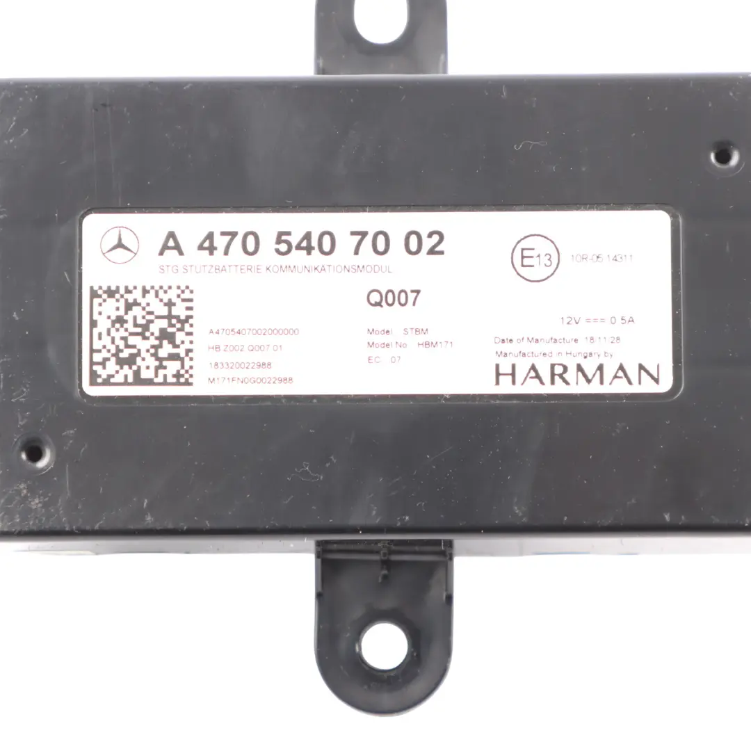 W470 Battery Back Up Module Control Unit to Mercedes with Part number A4705407002 Mercedes W470 Battery Back Up Module Control Unit - SKU A4705407002 - Part number A4705407002