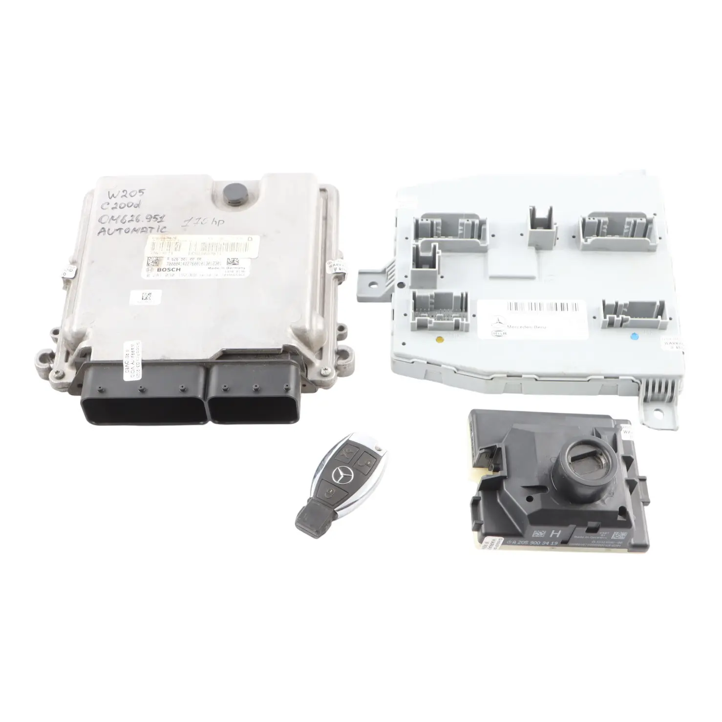Mercedes W205 C200d 626.951 170HP Engine Unit ECU Kit A6269000000 Key + Ignition