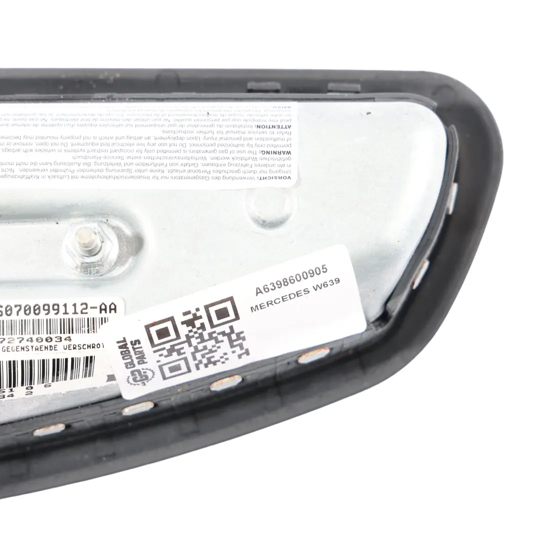 Mercedes W639 Cruscotto Copertura Modulo Aria Passeggero Anteriore - SKU A6398600905 - Numero di parte A6398600905