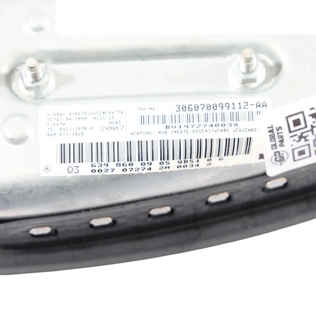 Asiento Respaldo Lateral Modulo Aire Lado Conductor para Mercedes W639 con número de pieza A6398600905 Mercedes W639 Asiento Respaldo Lateral Modulo Aire Lado Conductor - SKU LHD-A6398600905 - Número de pieza A6398600905