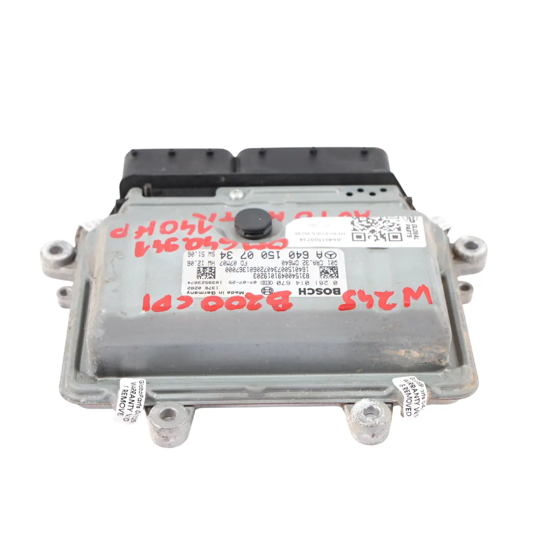 Mercedes W169 W245 A200 B200 CDI OM640.941 140HP Engine Module ECU - SKU A6401500734 - Part number A6401500734