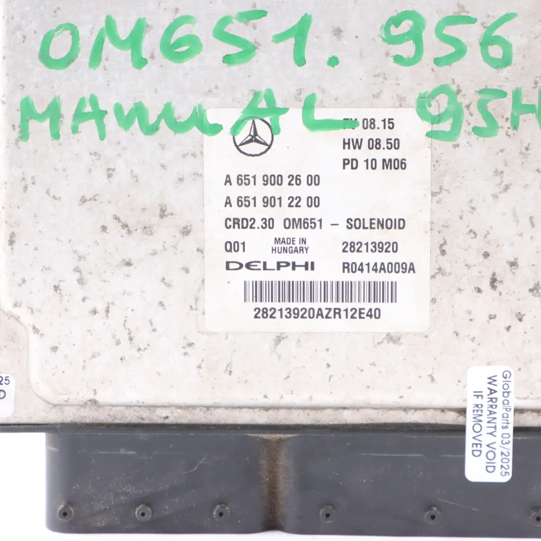 310CDI OM651.956 95HP Engine ECU Kit Key Lock Manual to Mercedes W906 with Part number A6519002600 Mercedes W906 310CDI OM651.956 95HP Engine ECU Kit Key Lock Manual - SKU A6519002600-5 - Part number A6519002600