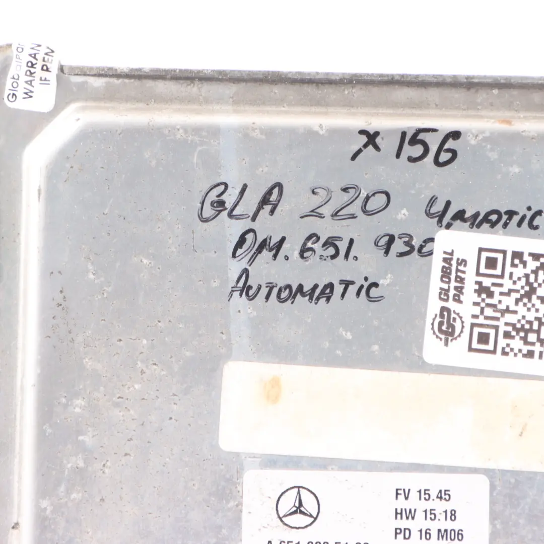 Mercedes GLA 220 X156 4matic 2.1L OM651.930 Engine Control Unit ECU - SKU A6519005103-1 - Part number A6519005103