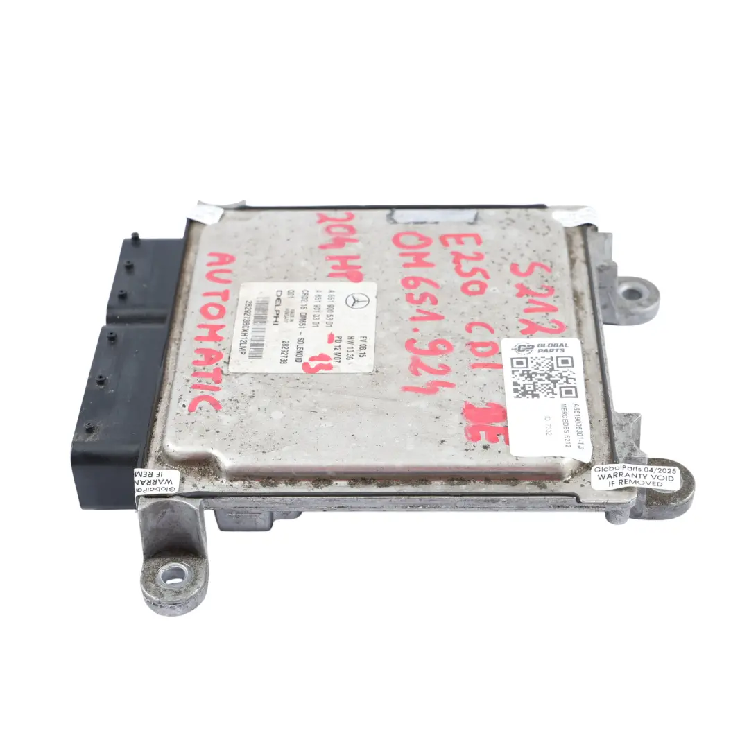 E250CDI BE OM651.924 204HP Engine Unit Module ECU Kit Mercedes S212 - SKU A6519005301-13 - Part number A6519005301