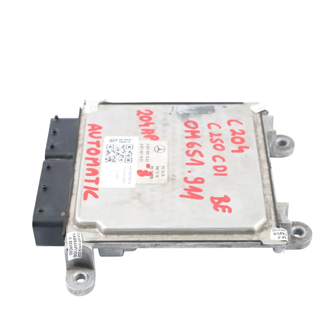 Mercedes C204 C250CDI OM651.911 204HP BlueEFFICIENCY Engine ECU Unit - SKU A6519007401-8 - Part number A6519007401