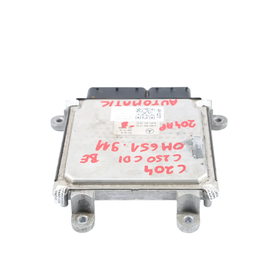 Mercedes C204 C250CDI OM651.911 204HP BlueEFFICIENCY Engine ECU Unit - SKU A6519007401-8 - Part number A6519007401
