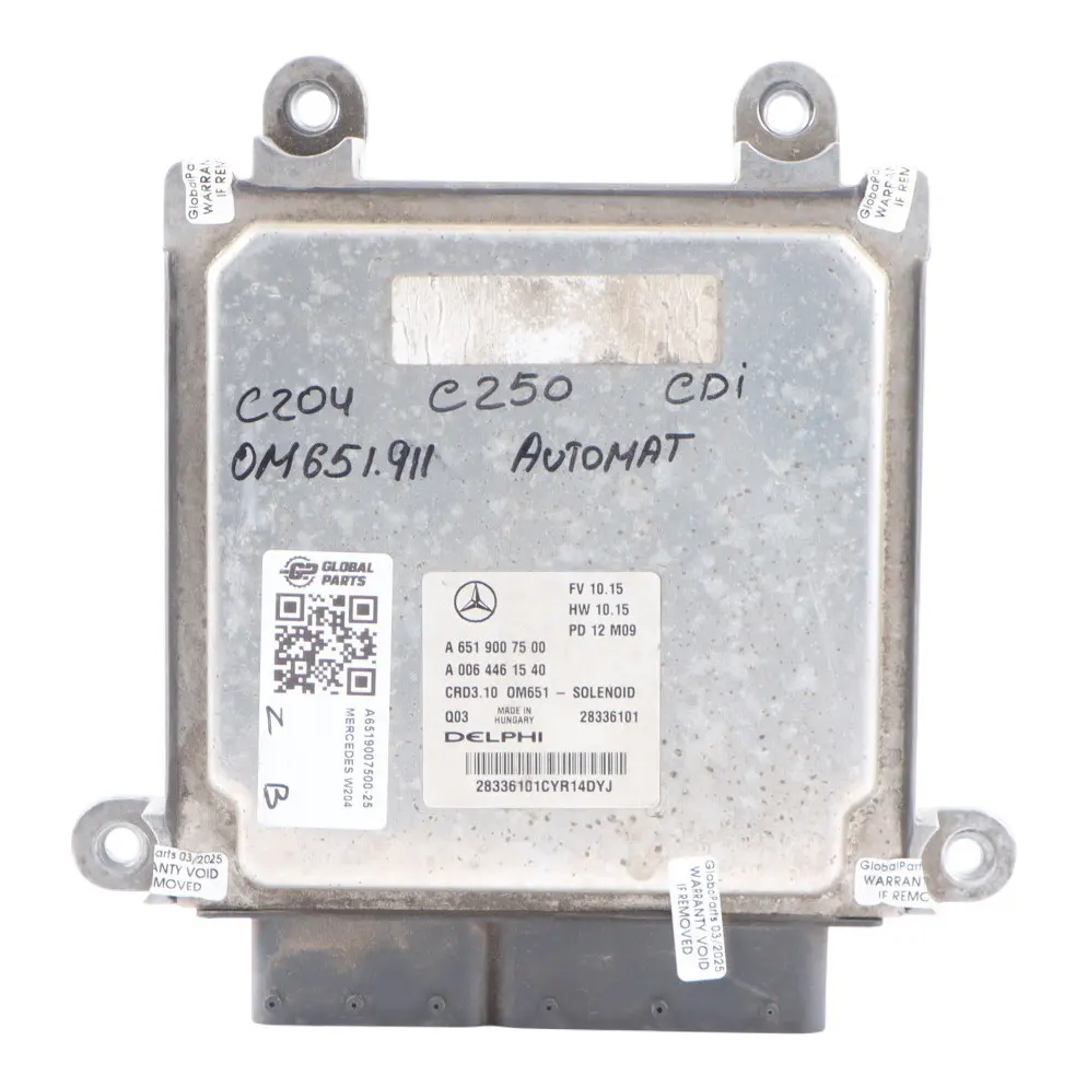 Mercedes W204 C250 CDI 651.911 204HP Engine Unit ECU Kit A6519007500 Automatic