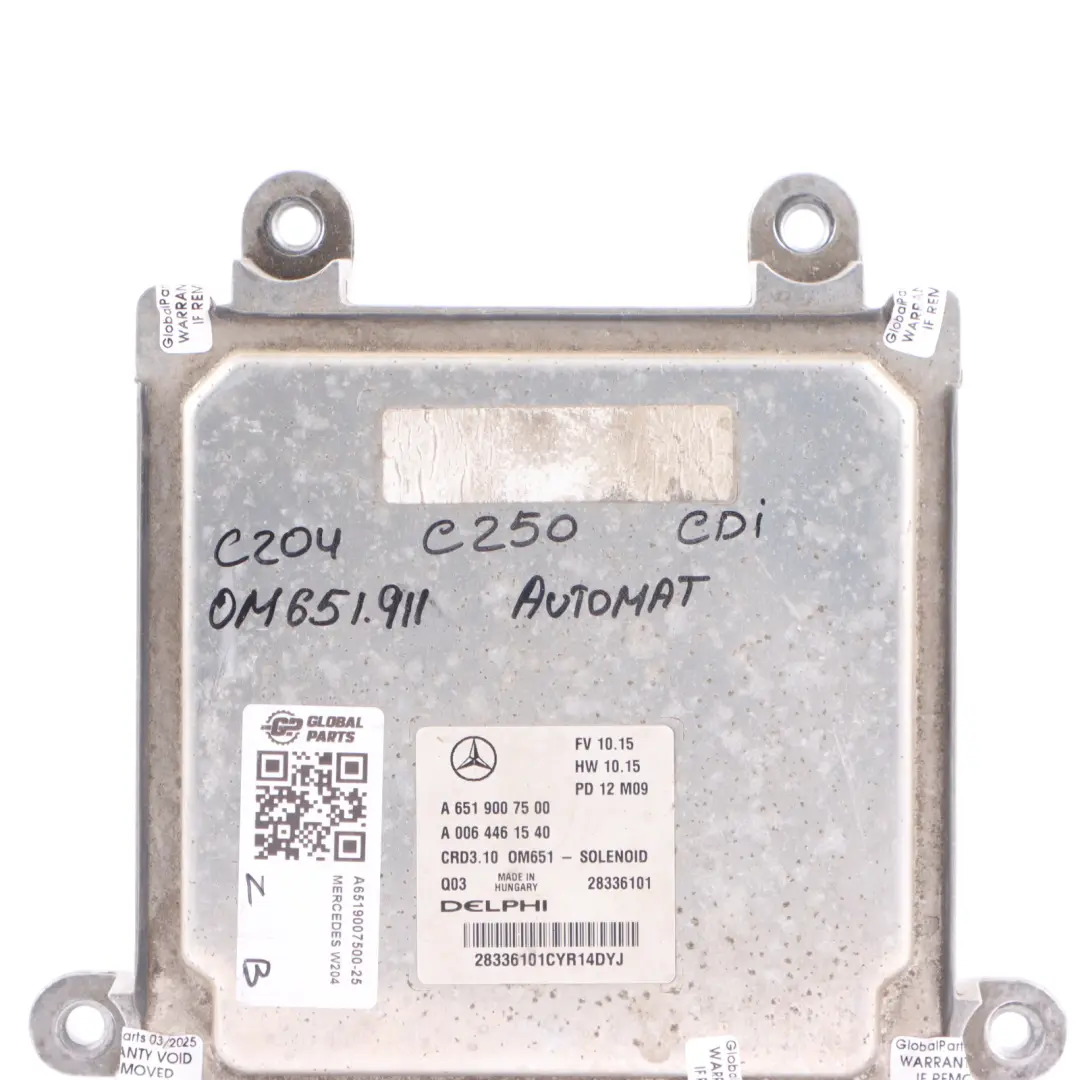 C250 CDI 651.911 204HP Engine Unit ECU Kit Automatic to Mercedes W204 with Part number A6519007500 Mercedes W204 C250 CDI 651.911 204HP Engine Unit ECU Kit Automatic - SKU A6519007500-25 - Part number A6519007500