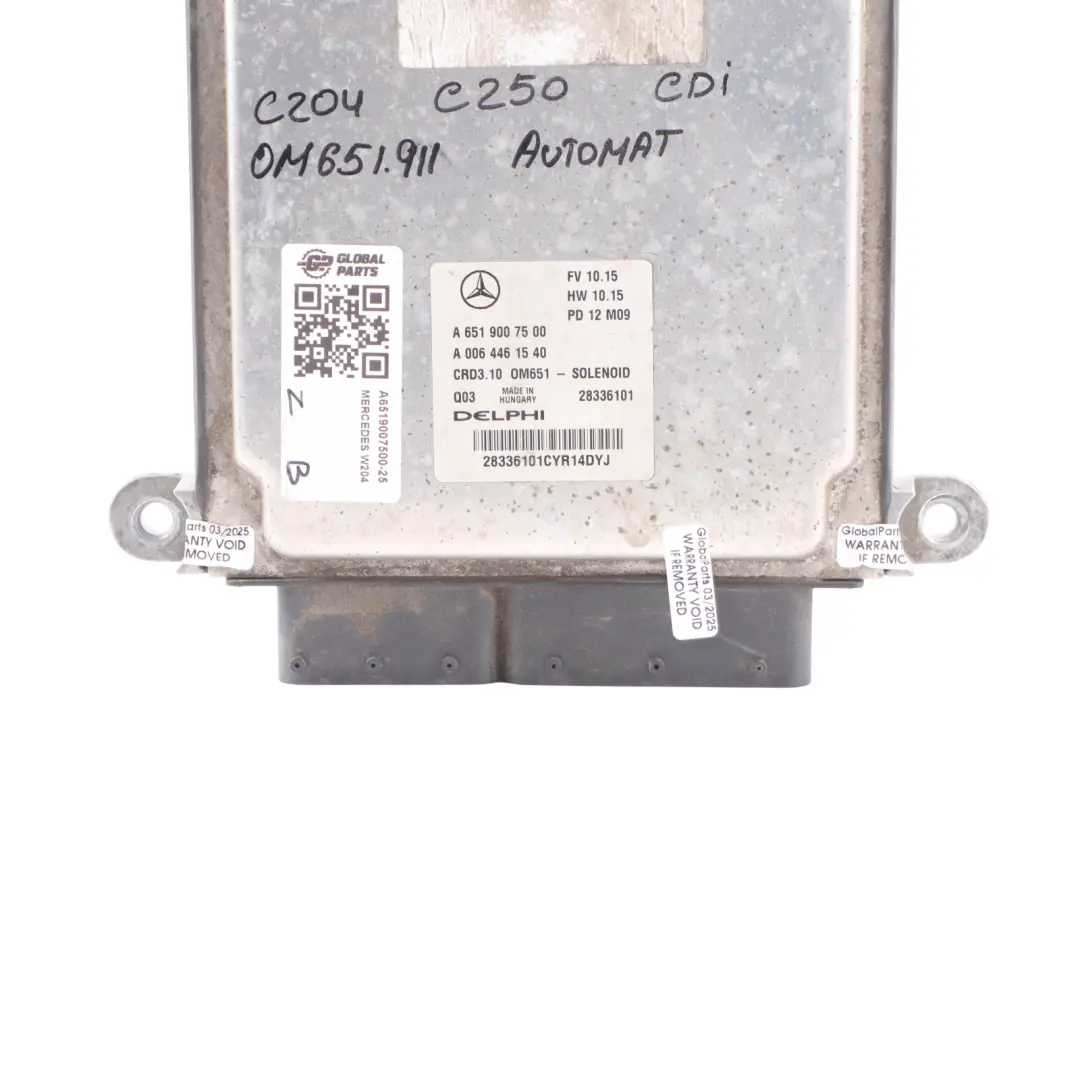 C250 CDI 651.911 204HP Engine Unit ECU Kit Automatic to Mercedes W204 with Part number A6519007500 Mercedes W204 C250 CDI 651.911 204HP Engine Unit ECU Kit Automatic - SKU A6519007500-25 - Part number A6519007500