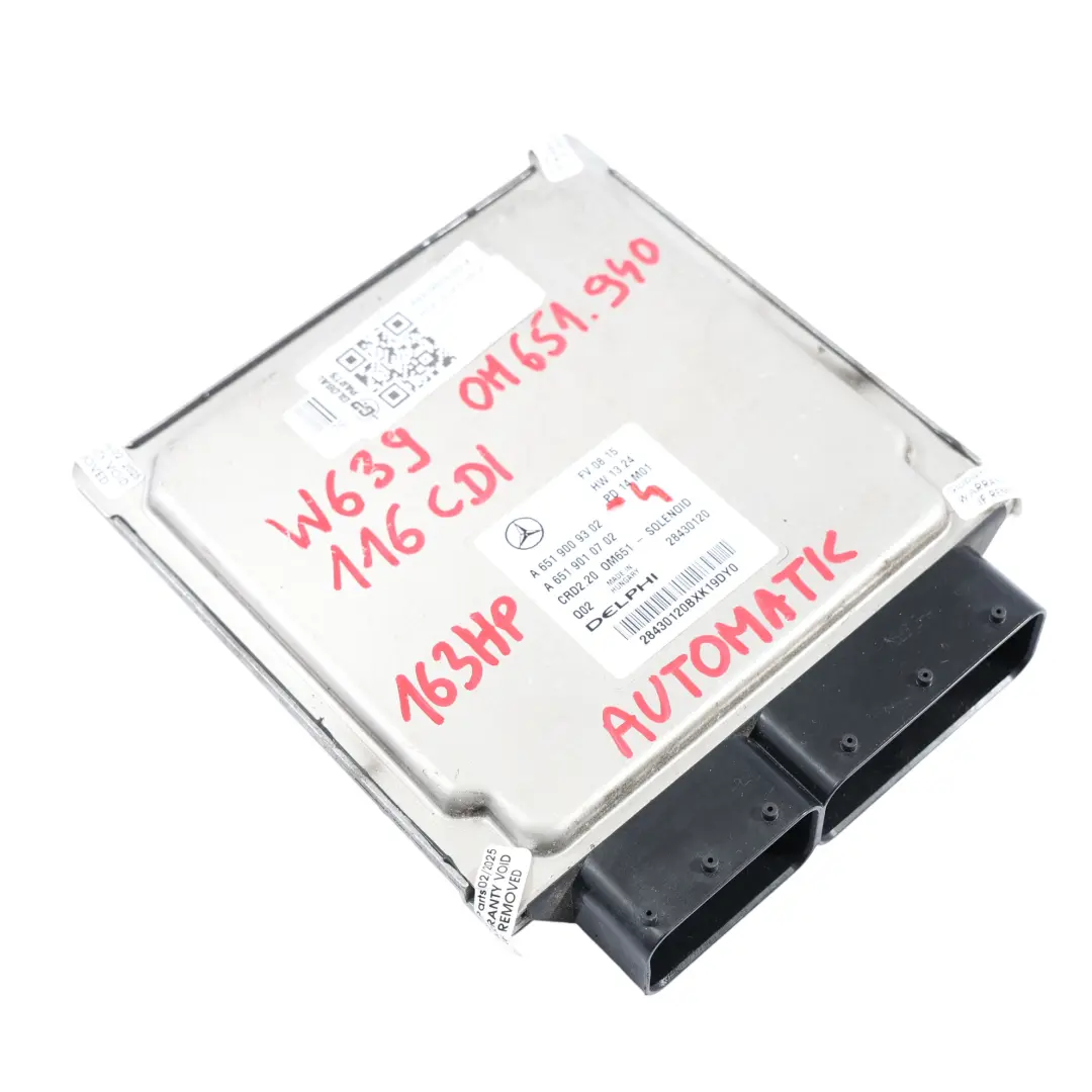 Mercedes W639 116 CDI 651.940 163HP Engine Module ECU Kit Key Lock - SKU A6519009302-4 - Part number A6519009302