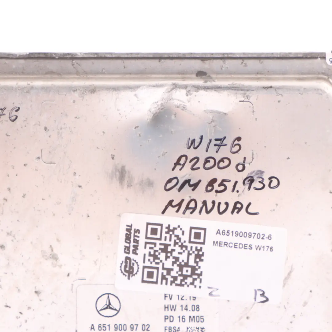 Mercedes W176 W246 A200d OM651.930 136HP Unité Moteur ECU Manuel - SKU A6519009702-6 - Numéro de pièce A6519009702