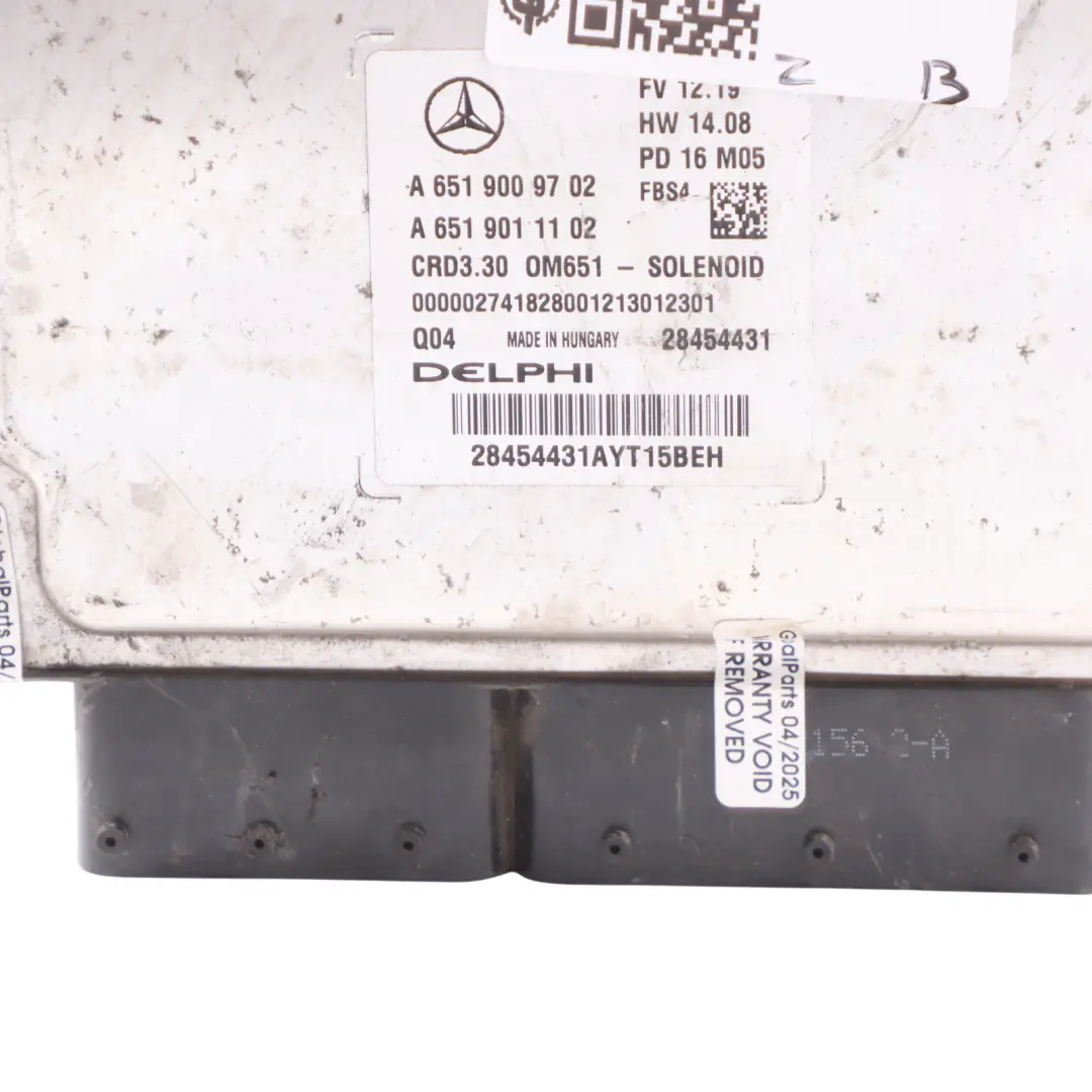 Mercedes W176 W246 A200d OM651.930 136HP Unité Moteur ECU Manuel - SKU A6519009702-6 - Numéro de pièce A6519009702
