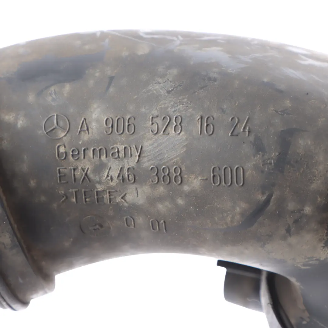 Intake Turbo Hose Pipe to Mercedes W906 310 CDI Intercooler Air with Part number A9065281624 Mercedes W906 310 CDI Intercooler Air Intake Turbo Hose Pipe - SKU A9065281624 - Part number A9065281624