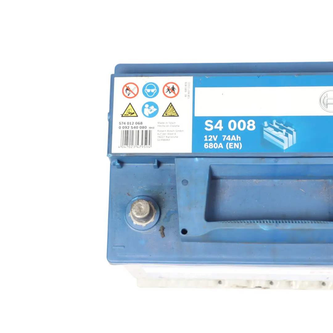 Bosch S4 008 Accumulator Battery 74Ah 680A 12V to with Part number Bosch S4 008 74Ah Accumulator Bosch S4 008 Accumulator Battery 74Ah 680A 12V - SKU Bosch S4 008 74Ah Accumulator-1 - Part number Bosch S4 008 74Ah Accumulator