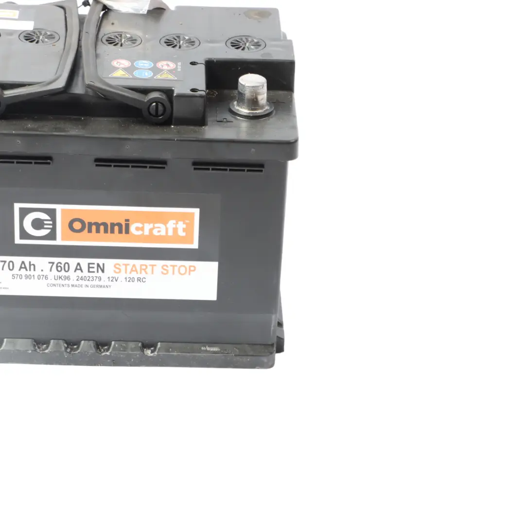  Omnicraft AGM Battery Accumulator Start Stop 70Ah 760A - SKU OMNICRAFT-AGM-70AH - Part number OMNICRAFT-AGM-70AH