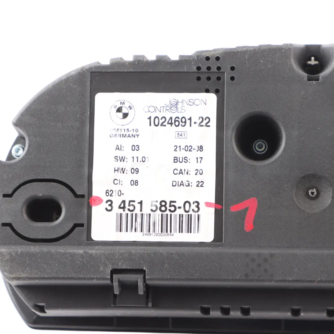 BMW X3 E83 Instrument Cluster Speedo Clocks Automatic - SKU RHD-3451585-1 - Part number 3451585