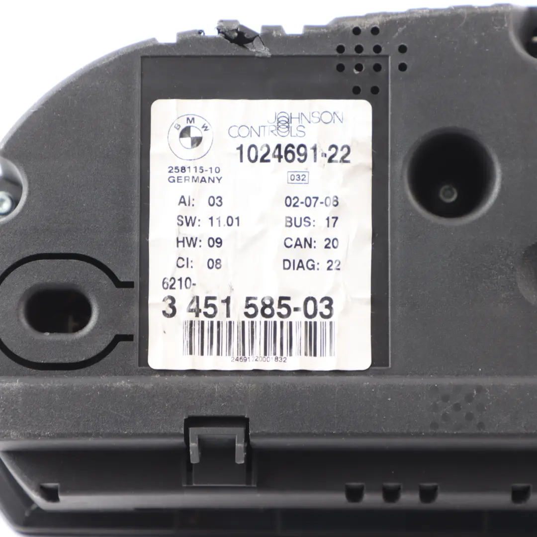 Instrument Cluster Speedo Clocks Automatic to BMW X3 E83 with Part number 3451585 BMW X3 E83 Instrument Cluster Speedo Clocks Automatic - SKU rhd-3451585 - Part number 3451585