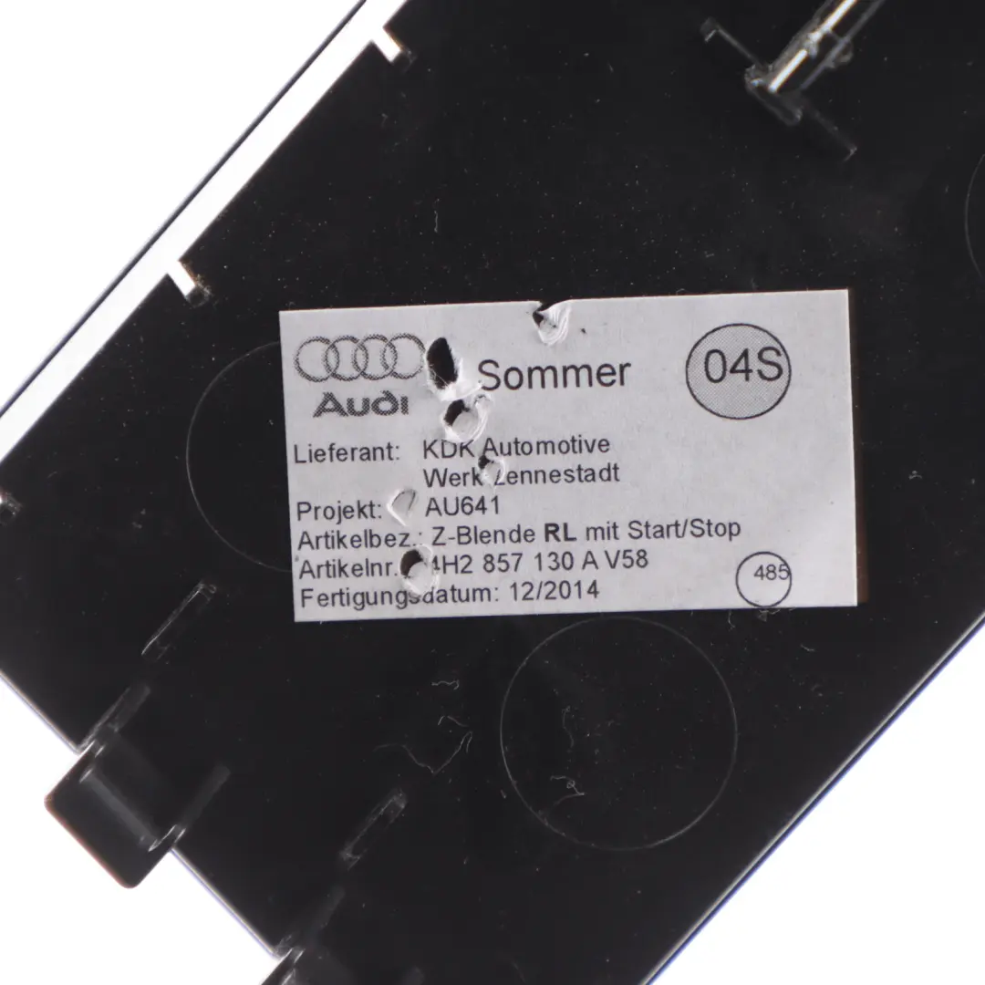 Centre Console Surround Trim Cover Panel to Audi A8 D4 4H with Part number 4H2857130A Audi A8 D4 4H Centre Console Surround Trim Cover Panel - SKU RHD-4H2857130A - Part number 4H2857130A