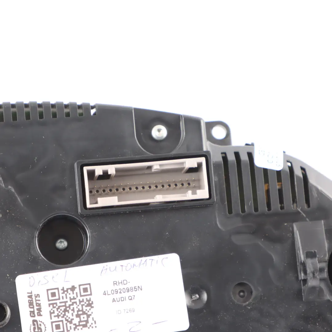 Instrument Cluster Speedometer Clocks Automatic Diesel MPH to Audi Q7 4L with Part number 4L0920985N Audi Q7 4L Instrument Cluster Speedometer Clocks Automatic Diesel MPH - SKU RHD-4L0920985N - Part number 4L0920985N