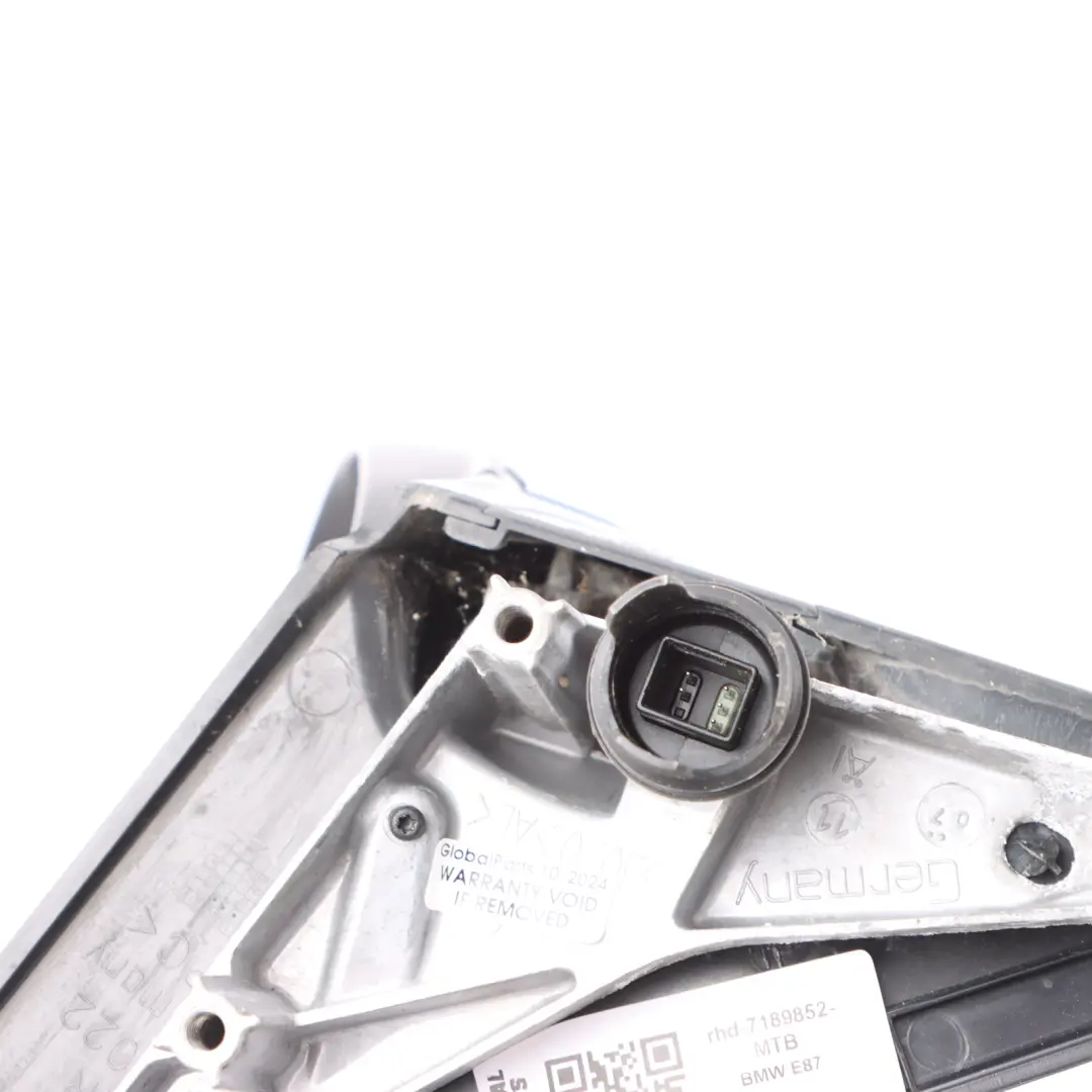 Heated Right Wing Mirror O/S Montegoblau Metallic Blue A51 to BMW 1 Series E87 with Part number 7189852 BMW 1 Series E87 Heated Right Wing Mirror O/S Montegoblau Metallic Blue A51 - SKU rhd-7189852-MTB - Part number 7189852