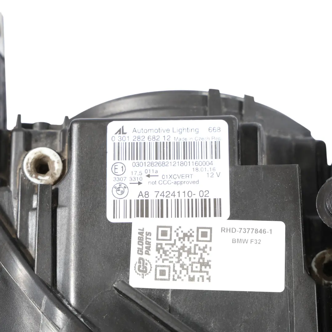 Bi-Xenon Headlamp BMW F32 F33 F36 F80 M3 Front Headlight Light Right O/S to with Part number 7377846 Bi-Xenon Headlamp BMW F32 F33 F36 F80 M3 Front Headlight Light Right O/S - SKU RHD-7377846-1 - Part number 7377846