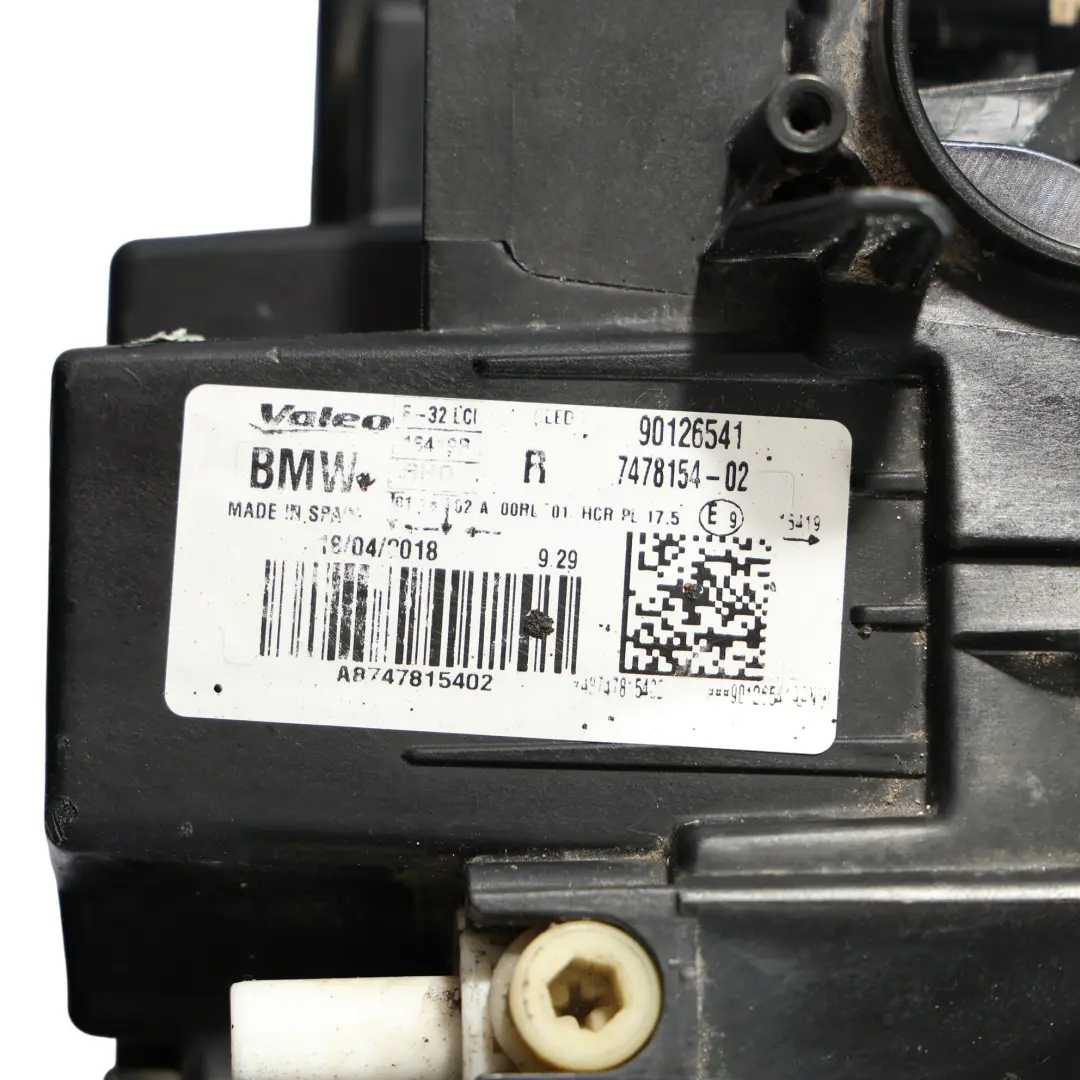 Headlight Headlamp Front Light Lamp LED Right O/S to BMW F32 F33 F36 LCI with Part number 7478154 BMW F32 F33 F36 LCI Headlight Headlamp Front Light Lamp LED Right O/S - SKU RHD-7478154 - Part number 7478154