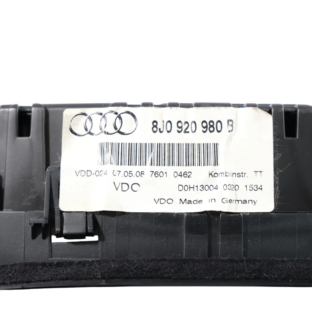 Audi TT 8J Instrument Cluster Speedo Meter Clocks Manual Diesel - SKU RHD-8J0920980B - Part number 8J0920980B