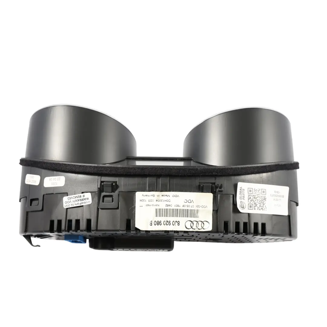 Instrument Cluster Speedo Meter Clocks Manual Diesel to Audi TT 8J with Part number 8J0920980B Audi TT 8J Instrument Cluster Speedo Meter Clocks Manual Diesel - SKU RHD-8J0920980B - Part number 8J0920980B