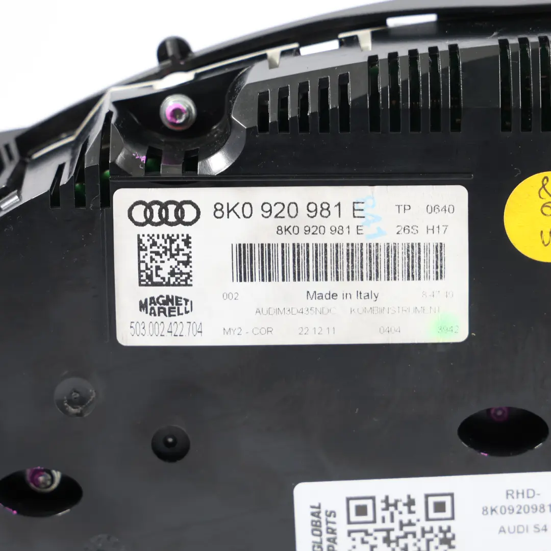  Instrument Cluster Audi S4 B8 Petrol Speedometer Clocks Automatic - SKU RHD-8K0920981E - Part number 8K0920981E