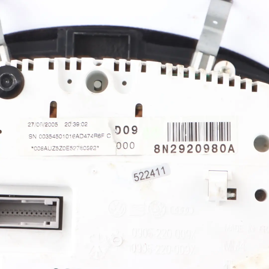 Audi TT 8N Petrol Instrument Cluster Speedometer Cluster Manual - SKU RHD-8N2920980A - Part number 8N2920980A