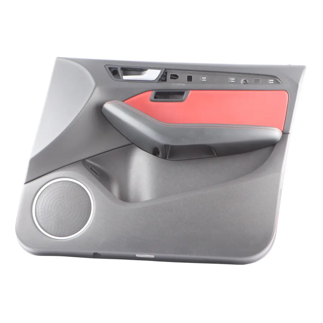 Door Card Cover Trim Front Right O/S Leather Red to Audi Q5 8R with Part number 8R2867104BF Audi Q5 8R Door Card Cover Trim Front Right O/S Leather Red - SKU RHD-8R2867104BF - Part number 8R2867104BF