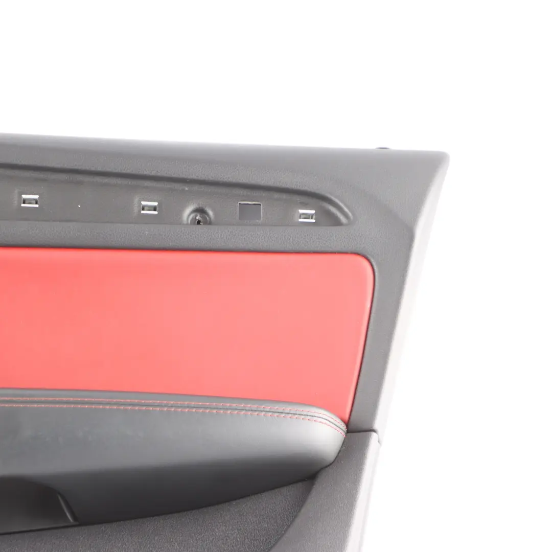 Audi Q5 8R Door Card Cover Trim Front Right O/S Leather Red - SKU RHD-8R2867104BF - Part number 8R2867104BF