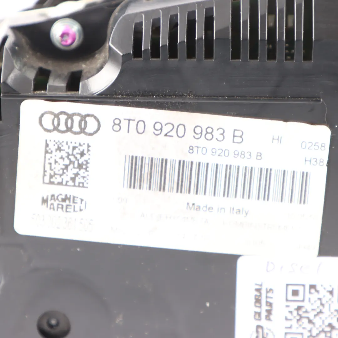 Instrument Cluster Speedometer Clocks Automatic to Audi A5 8T Diesel with Part number 8T0920983B Audi A5 8T Diesel Instrument Cluster Speedometer Clocks Automatic - SKU RHD-8T0920983B-1 - Part number 8T0920983B