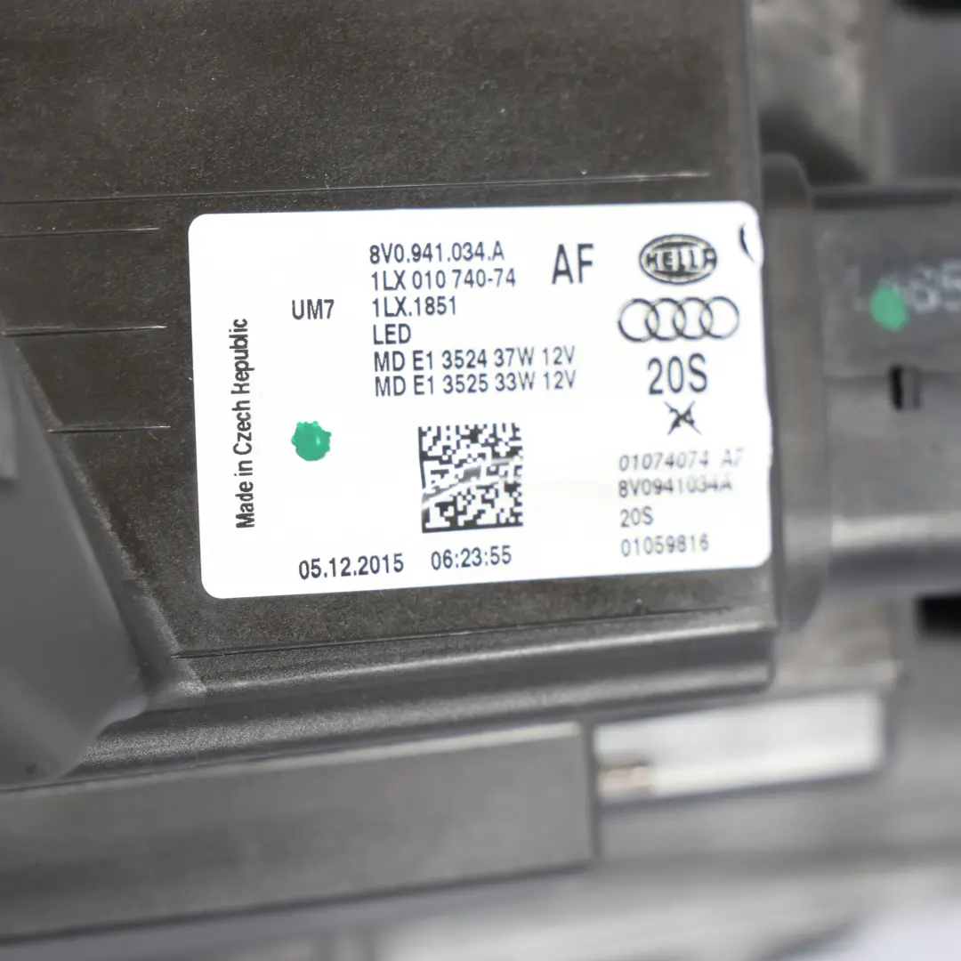 Front Headlight Headlamp LED Matrix Right O/S to Audi A3 S3 RS3 8V with Part number 8V0941034A Audi A3 S3 RS3 8V Front Headlight Headlamp LED Matrix Right O/S - SKU RHD-8V0941034A - Part number 8V0941034A