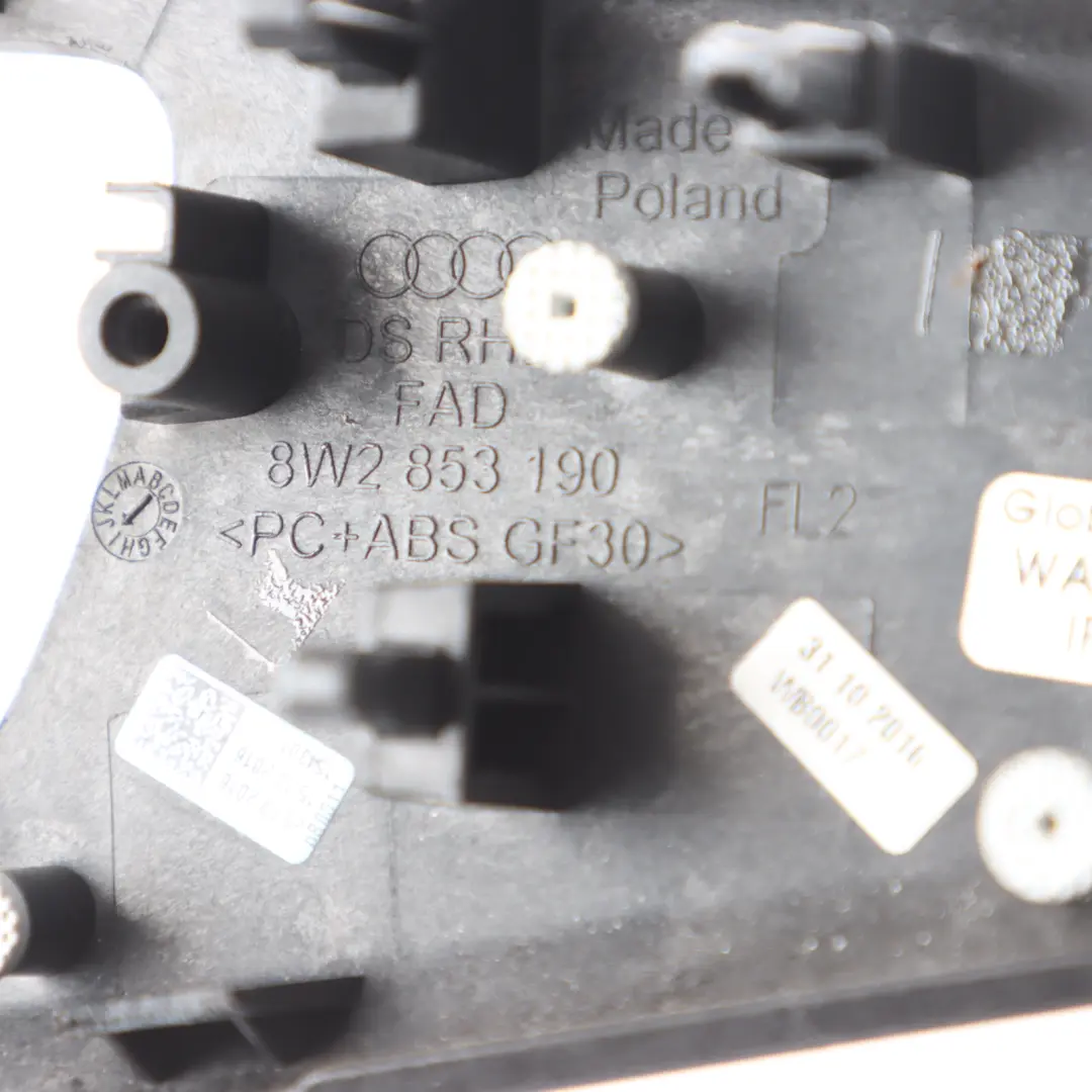 Audi A5 F5 Dashboard Light Control Switch Surround Cover Right O/S - SKU RHD-8W2853190AB - Part number 8W2853190AB