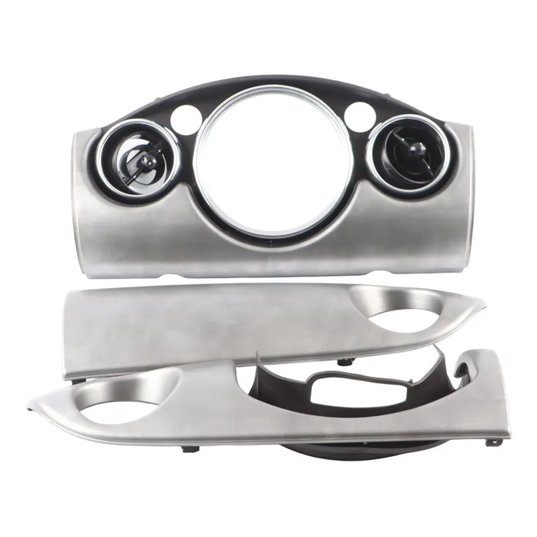 Dashboard Panel Trim Cover Alloy Patina Aluminium Set to BMW Mini Cooper R50 R53 with Part number 9141916 BMW Mini Cooper R50 R53 Dashboard Panel Trim Cover Alloy Patina Aluminium Set - SKU rhd-9141916-1 - Part number 9141916