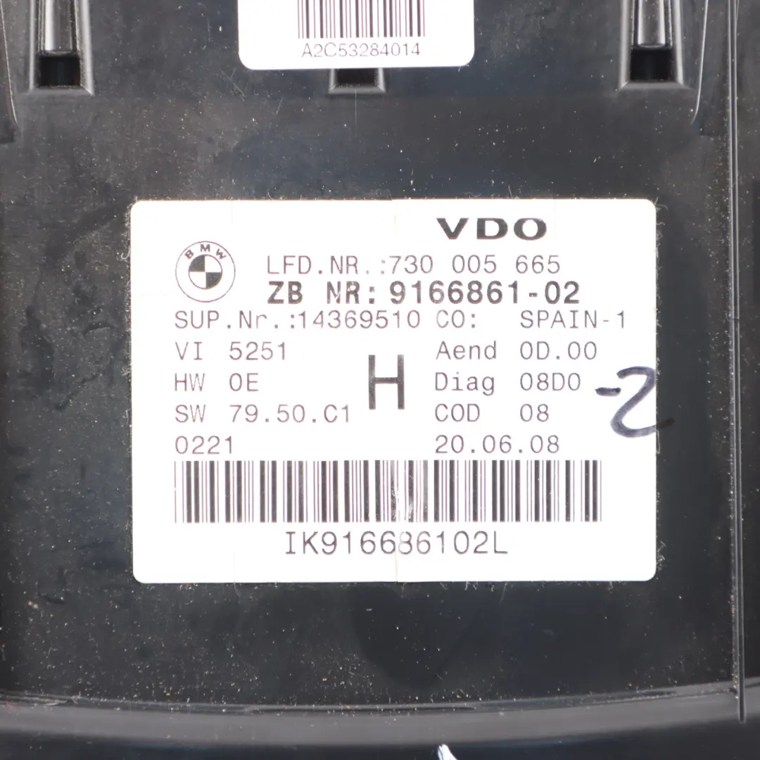 Instrument Cluster BMW E90 E91 E92 Diesel Manual Speedo Meter Clocks to with Part number 9166861 Instrument Cluster BMW E90 E91 E92 Diesel Manual Speedo Meter Clocks - SKU rhd-9166861-2 - Part number 9166861