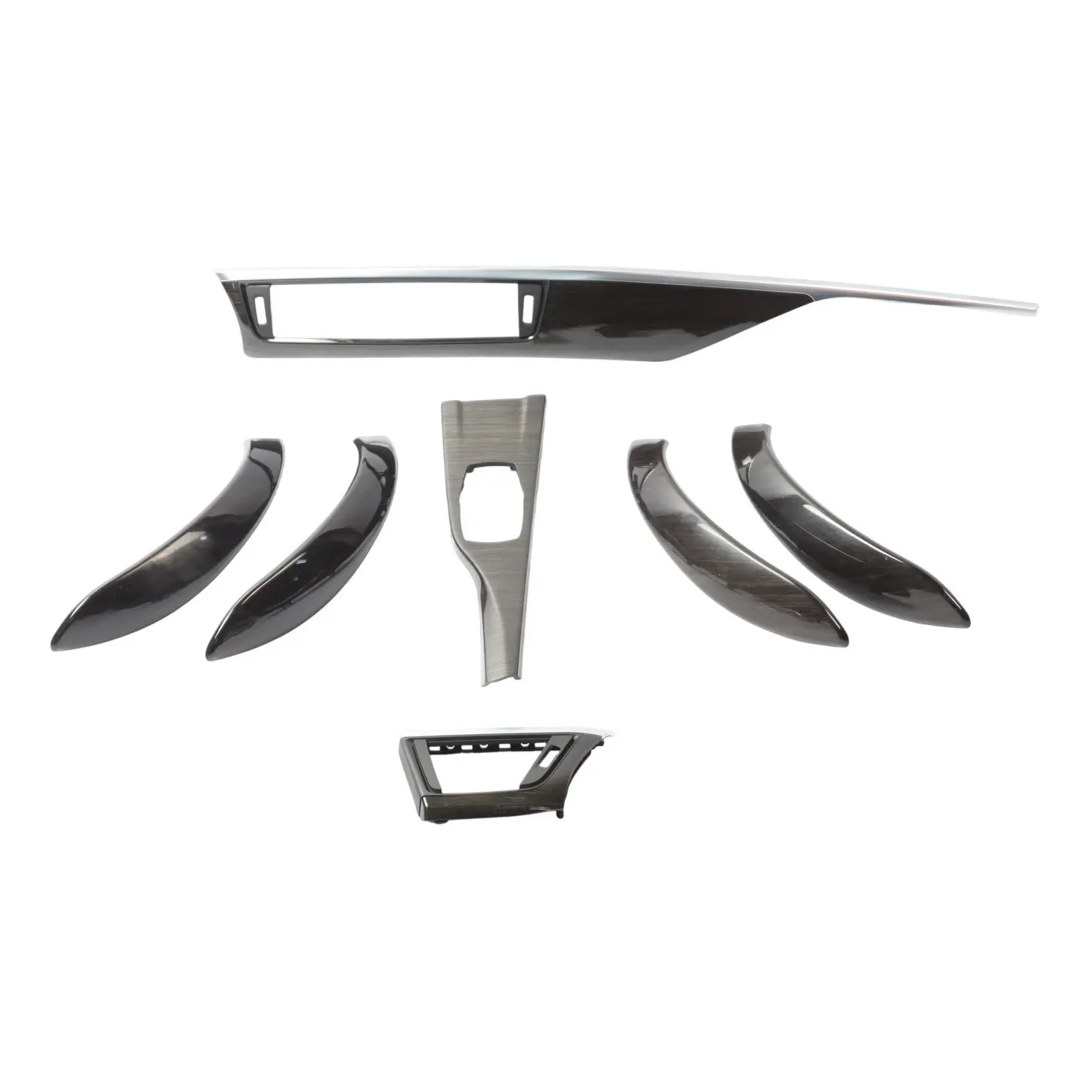 BMW F30 F31 Trim Strip Dashboard Dash Cover Panel Wood Fineline Anthracite Set