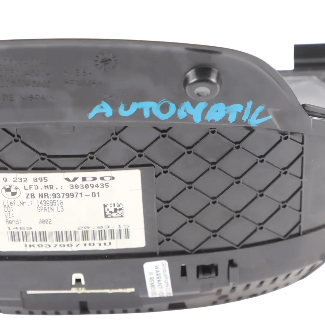 BMW F36 Diesel Instrument Cluster Speedometer Clocks Automatic - SKU RHD-9379971 - Part number 9379971