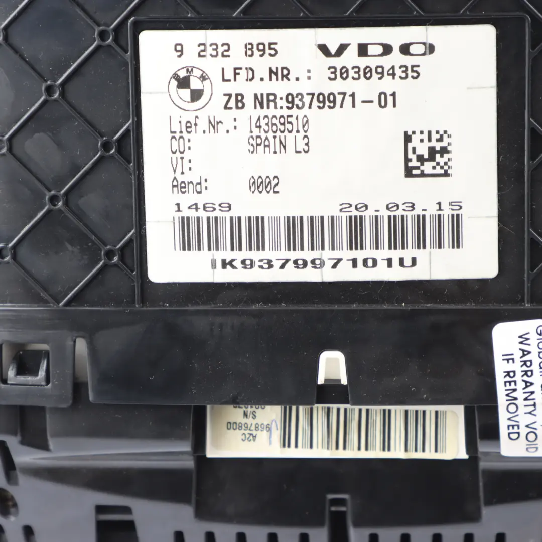 BMW F36 Diesel Instrument Cluster Speedometer Clocks Automatic - SKU RHD-9379971 - Part number 9379971